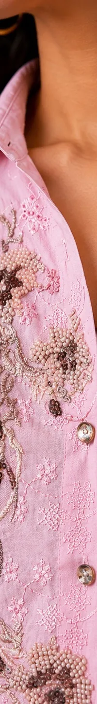 Pink beaded shirt, view 2 of 2