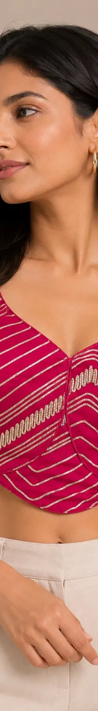 Pink kadhai blouse, view 1 of 2
