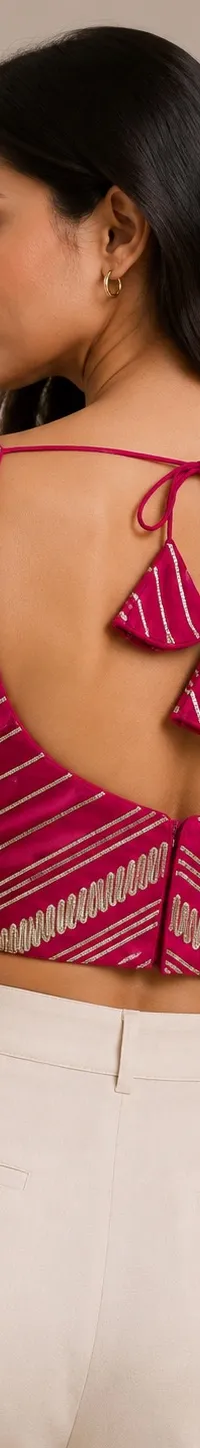 Pink kadhai blouse, view 2 of 2