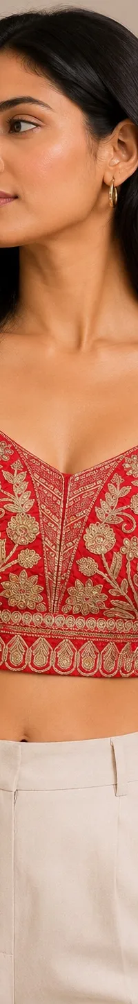 Orange kadhai blouse, view 1 of 2