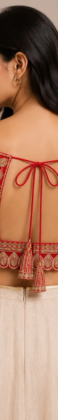Orange kadhai blouse, view 2 of 2