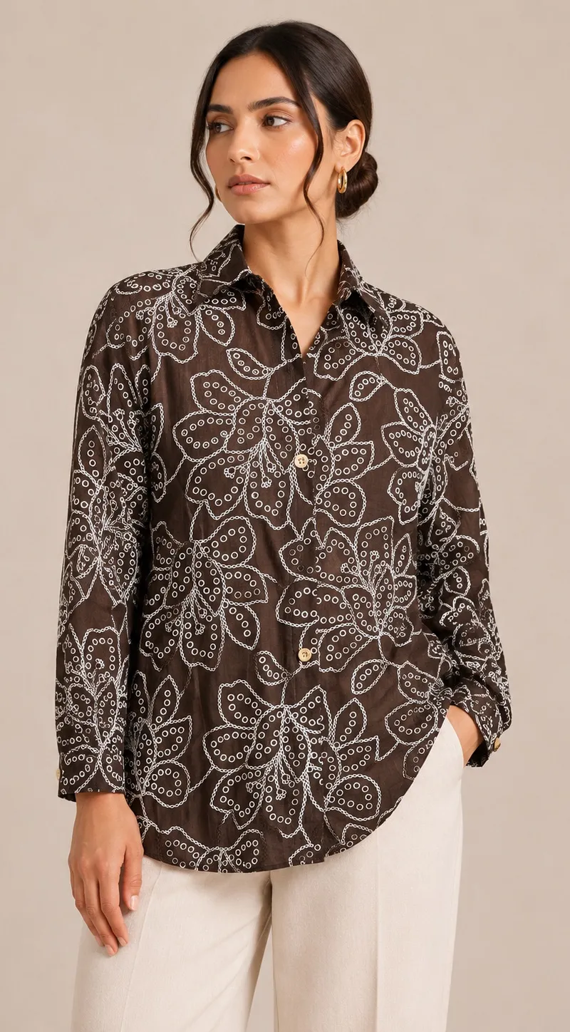 Brown applique