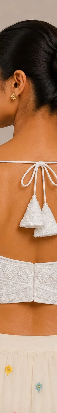 White beaded, view 2 of 2