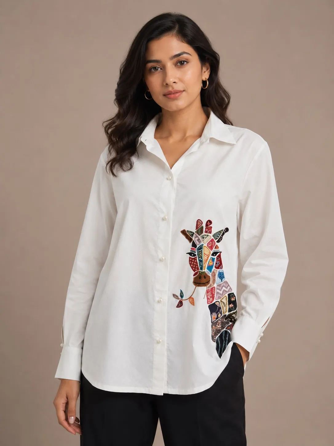 Giraffe patchwork shirt